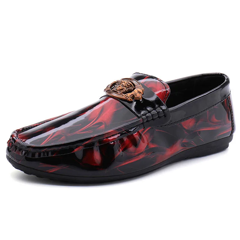 KD11Red Взрывоопасная кожаная обувь с головой тигра; Всесезонная обувь в горошек; дикая обувь; мужская повседневная обувь без шнуровки; мужские модные кроссовки - Цвет: KD11Red