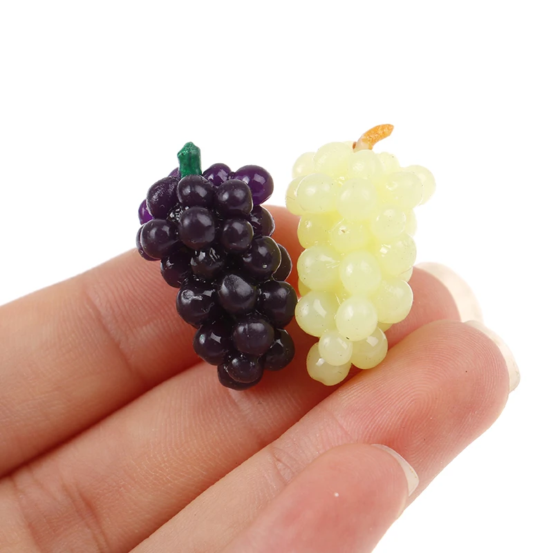 

5Pcs/Set Dollhouse Fruit Grape Mini Simulated Fruit TPR Soft Small Grape Miniature Props