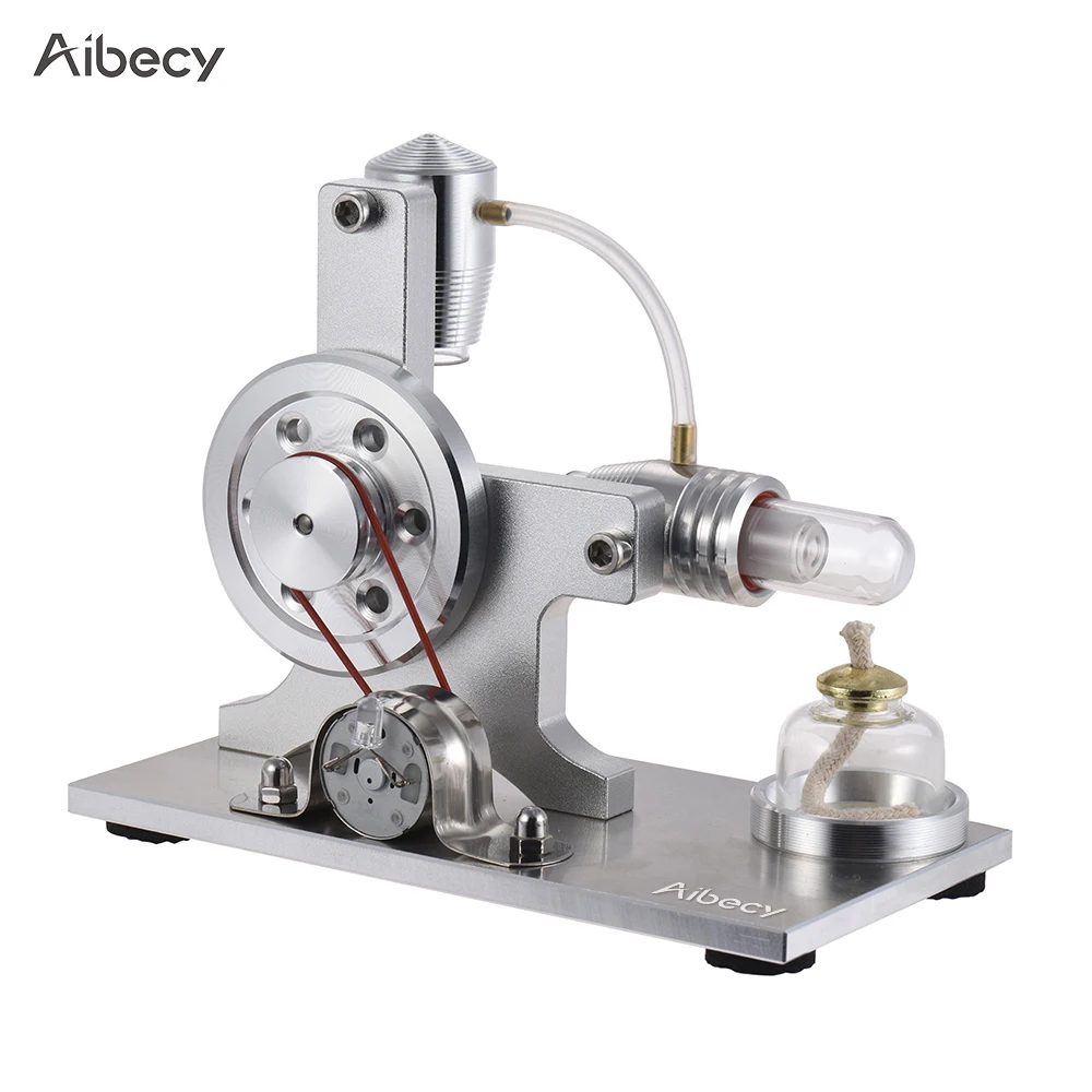 

Aibecy Hot Air Stirling Engine External Combustion Model Electricity Power Generator with LED for Physics Education