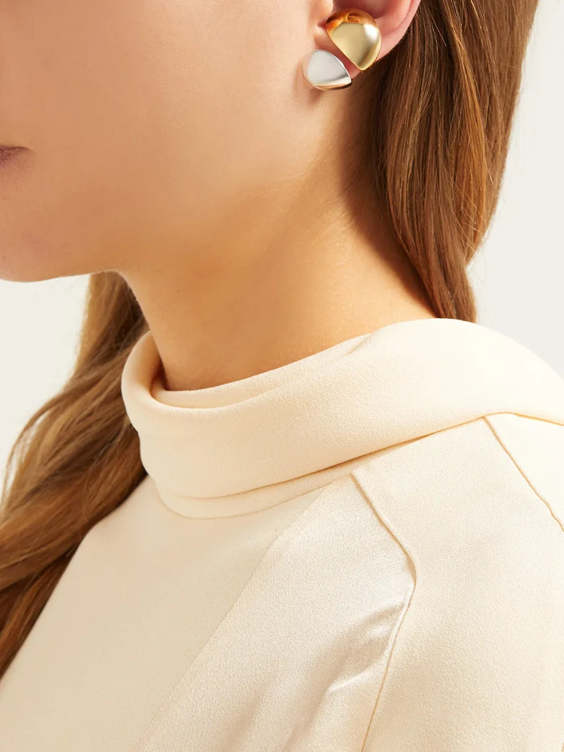 Timeless Wonder Chic, золотые, серебряные закрученные серьги с листом, клипсы для ушей, Женские Ювелирные изделия, панк-рок, подиум, не прокалываются, готический стиль, бохо, Ins 5127