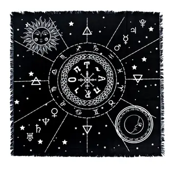 

Black Altar Tarot Cards Bag Party Table Cloth Pentagram Retro Tablecloth For Divination Cotton Velveteen Tapestry Vintage