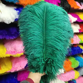 

Hot 50 pcs High Quantity Dark Green 24-26inch/60-65cm "thick Stem" Male Ostrich Feathers DIY Jewelry Craft Making Decoration