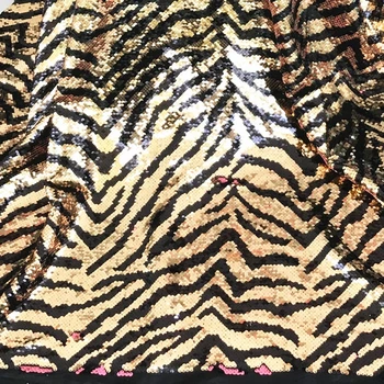 

1Yard New fashion gold and silver tiger sequin fabric Shiny sequins dress bag fabric FF39A