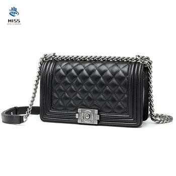 

New fashion leather handbags chain Lingge handbag Women's design one-shoulder diagonal bag