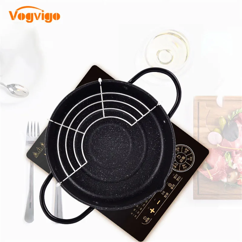 with filter holder 20 см темпура фритюрница горшки для жарки с корзиной кухонная утварь для дома кухонная утварь для пикника на открытом воздухе кухонная утварь - Цвет: with filter holder