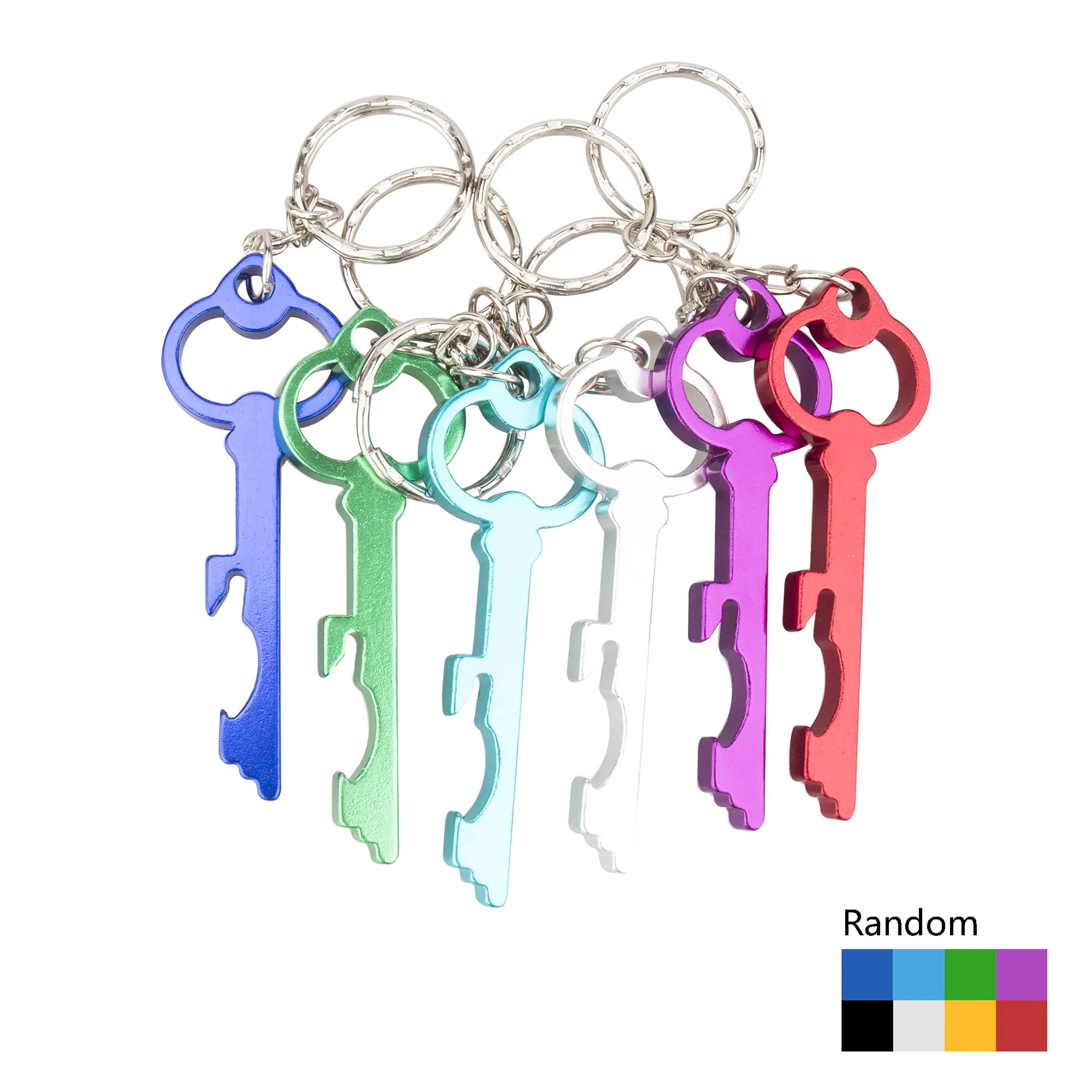 Key TEMLUM 6 шт. открывалка для бутылок брелки алюминиевые открывалки для пива с логотипом на заказ Свадебные сувениры - Цвет: Key