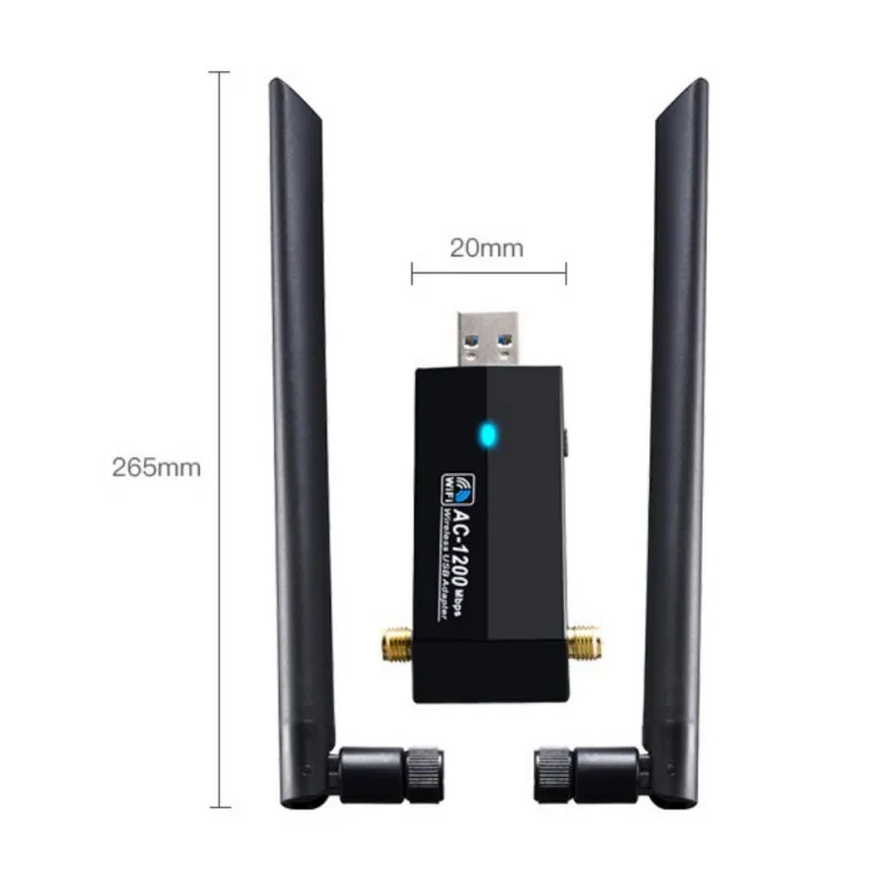 2,4/5 ГГц 1200 Мбит/с Беспроводная USB Сетевая карта USB3.0 Wifi приемник адаптер с антенной для ПК ноутбука