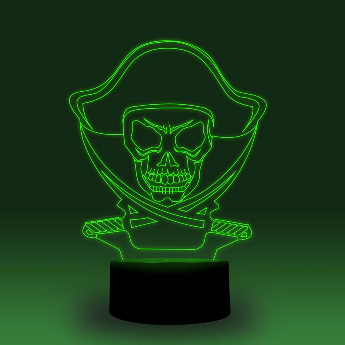 NiteApps 3D пиратский логотип ночник настольная иллюзия Лампа подарок на день рождения приложение/сенсорное управление