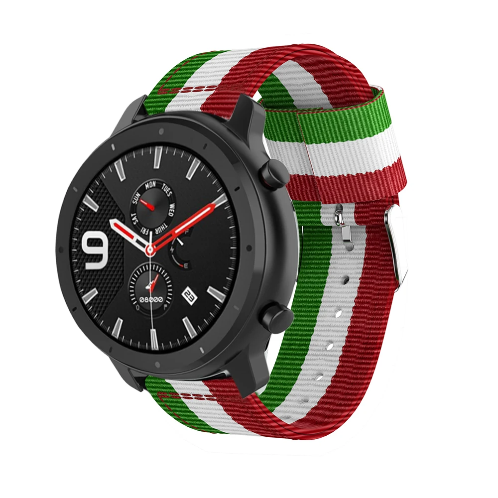 Для Amazfit GTR 47 мм ремешок нейлоновый тканый 22 мм ремешок для часов браслет для huawei GT ремешок для часов Amazfit Pace/Stratos 2 2S