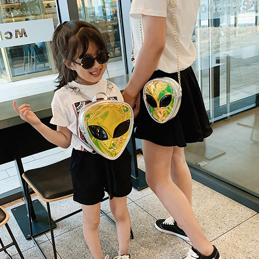 Kids Backpack Children Alien Transparent Jelly Bag Phone Coin Backpack Small Solid Color Backpack Student Phone Coin Bag 828