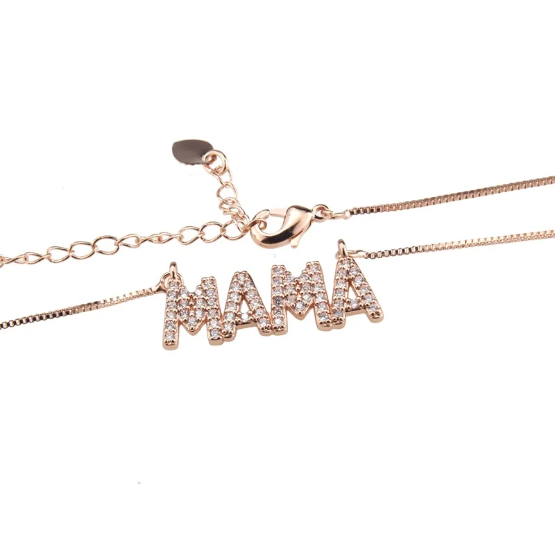 SUNSLL, дизайн, розовое золото, медное ожерелье с надписью MAMA, ожерелье для женщин, модные, вечерние, изысканные ювелирные изделия, кулон, ожерелье, подарок