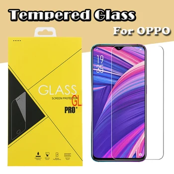 

100pcs 9H Tempered Glass Screen Protector For OPPO A9 A9X A91 R19 REALME 6 PRO 6I X FIND 7 9 X2 LITE Guard Film With Yellow Box