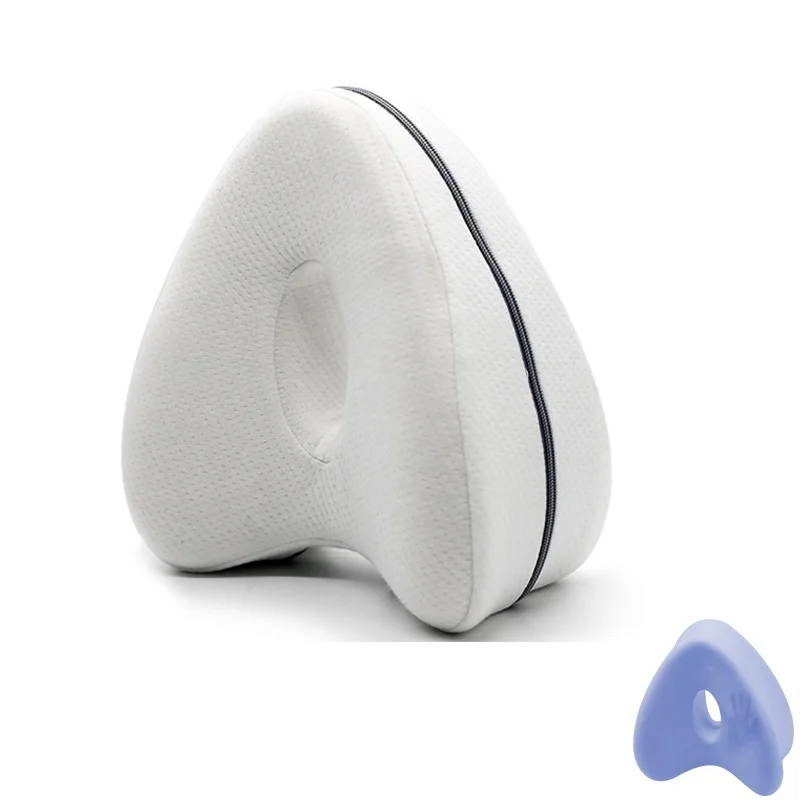 white blue foam Ортопедическая подушка для ног, медленный отскок, пена с эффектом памяти, в форме сердца, снимает давление ног, защита для здоровья шейки матки, подушка для ног - Цвет: white blue foam