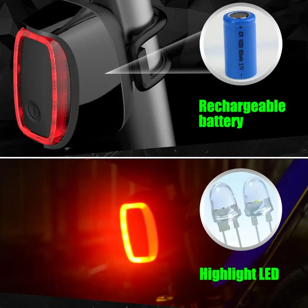 

1 Set Multi Lighting Modes Bicycle Light USB Charge Led Bike Light Flash Tail Rear Bicycle Lights for Mountains Bike Seatpost