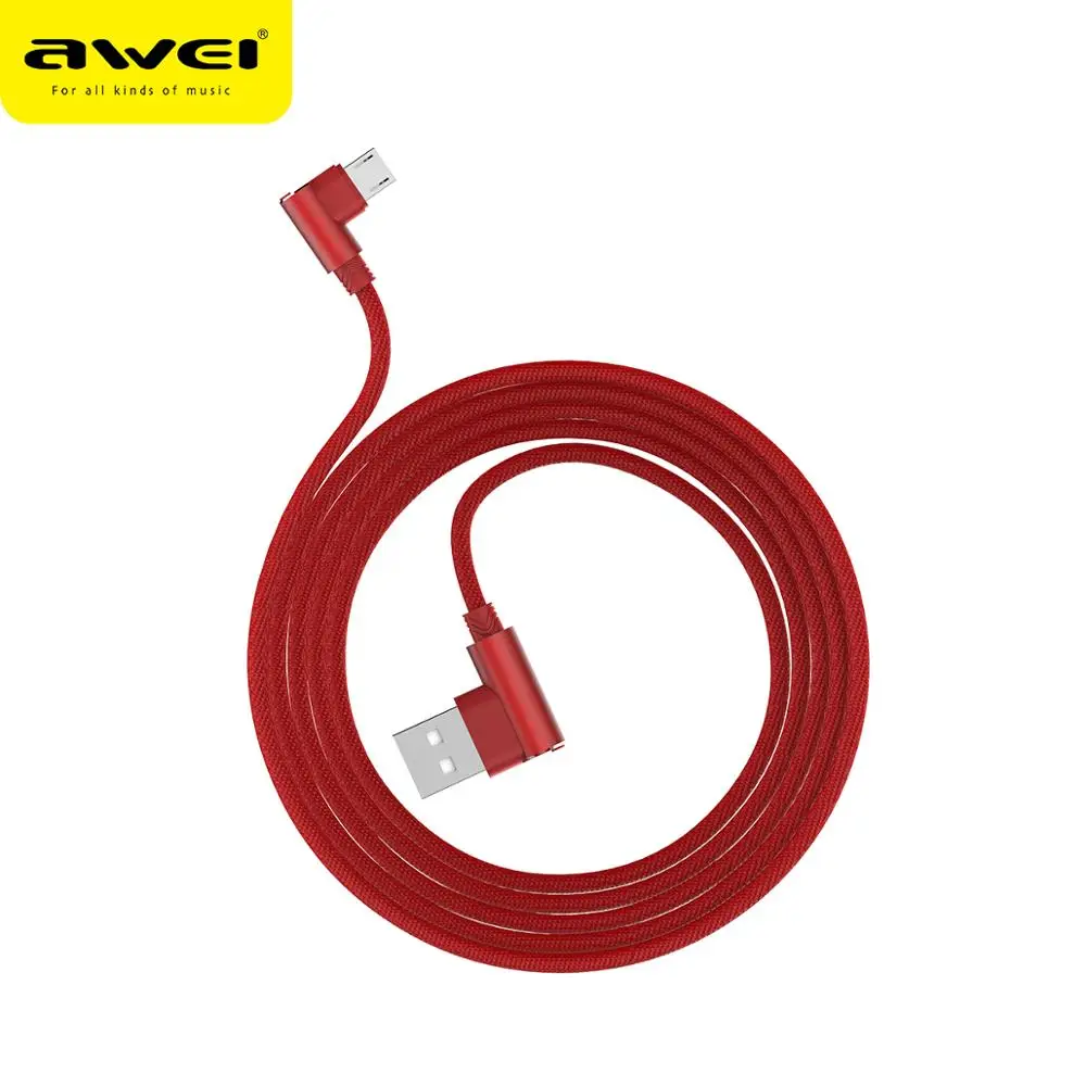 Awei CL-56 USB 90 градусов 1,2 м Быстрая зарядка usb-кабель кабель для передачи данных Быстрая зарядка микро зарядное устройство для телефонов Android для Xiaomi Redmi