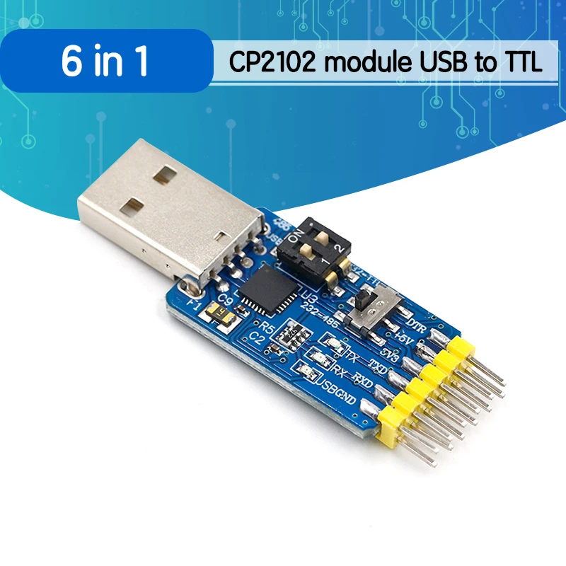 USB CP2102 to TTL RS232 USB TTL to RS485 Mutual Convert 6 in 1 Convert Module USB CP2102 to TTL RS232 USB TTL to RS485 Mutual Convert 6 in 1 Convert Module