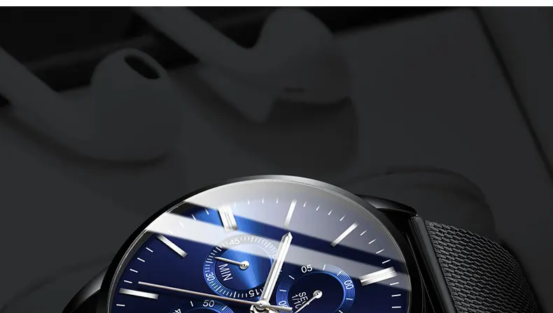 Для мужчин часы человек Элитный бренд Для мужчин Бизнес кварцевые часы классический хронограф наручные Мужские часы Мужские Relogio Masculino