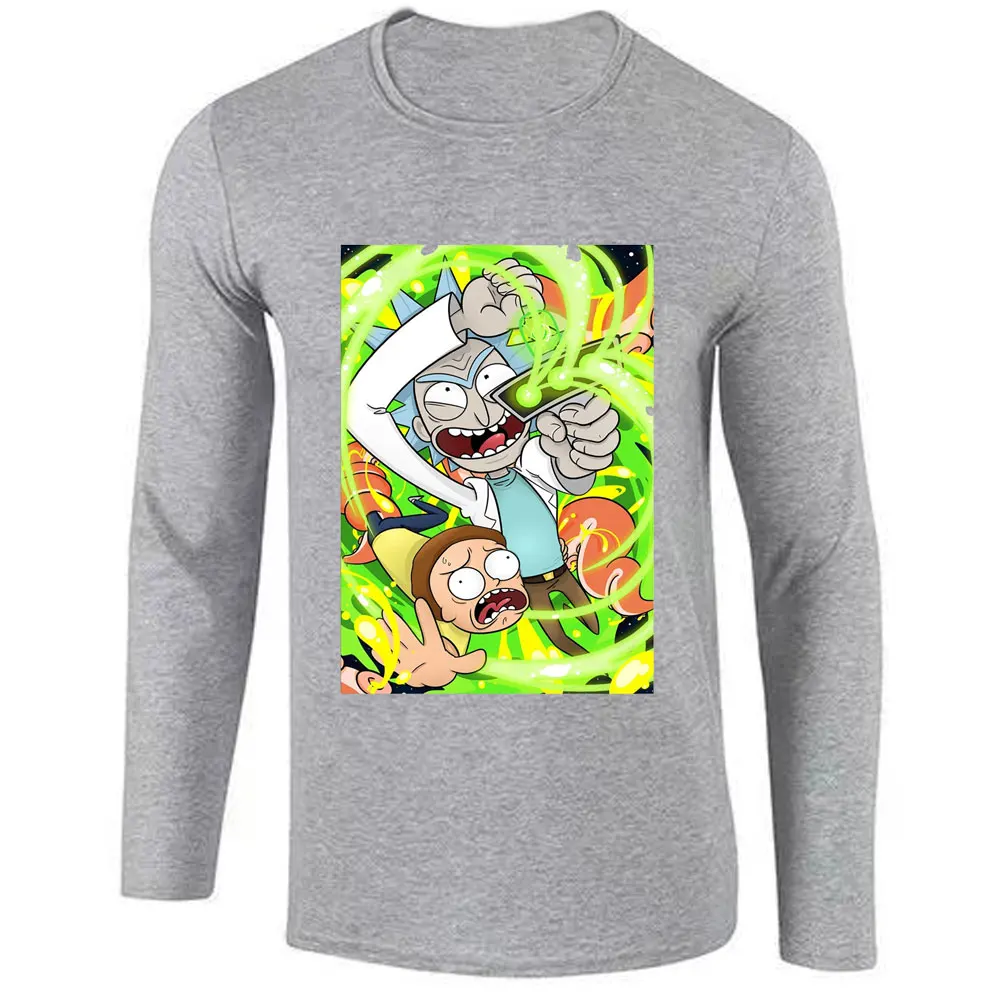 Long Sleeve Tshirt Men  Rick and Morty Futurama Combo Rick Sanchez Bender New Cotton T Shirt 100% Cotton Men Women T Shirt Tees