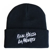 Anuel AA Beanies шапка для мужчин и женщин Real Hasta La Muerte вязанная шапка с вышивкой хип хоп шапка