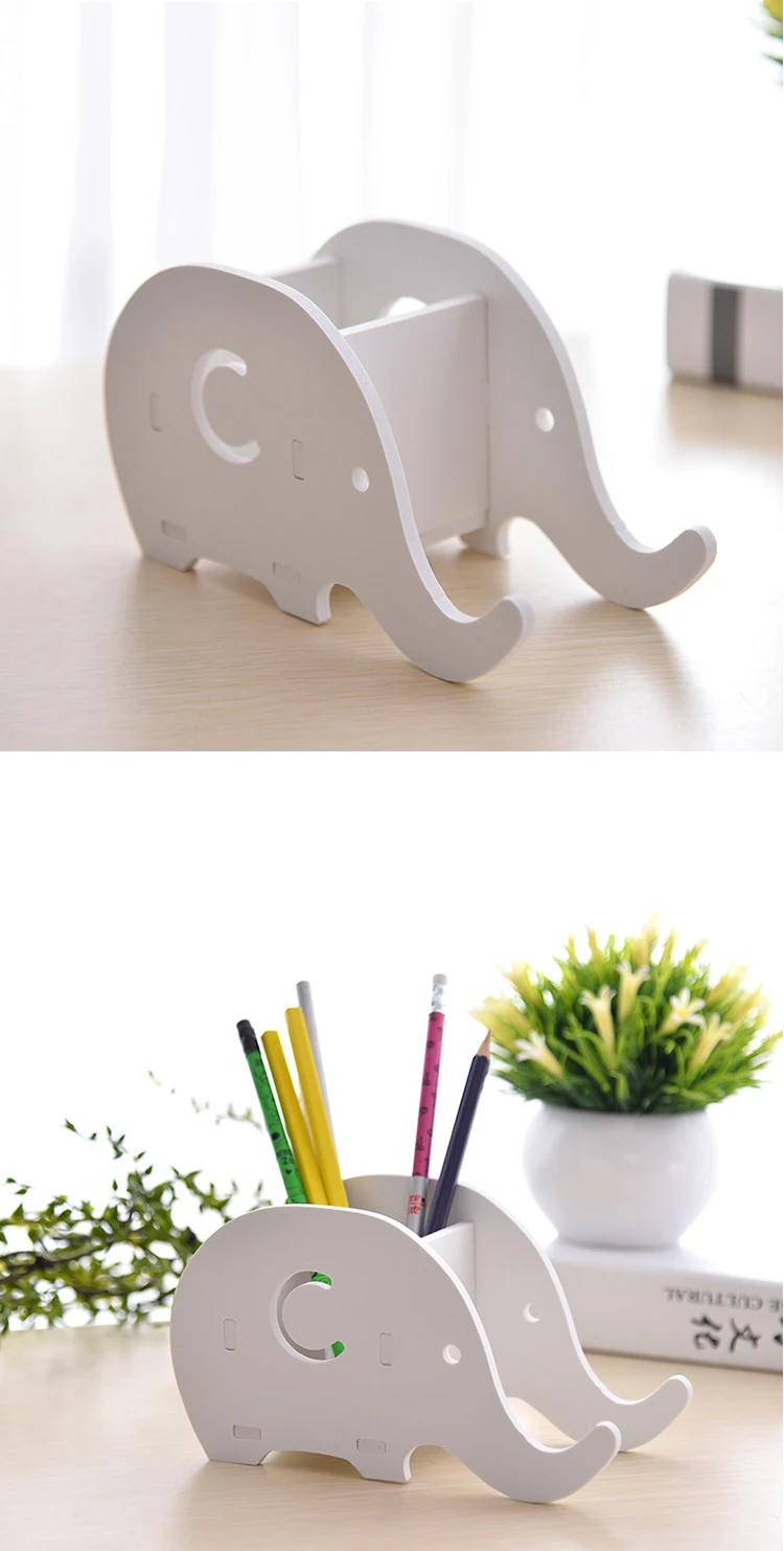 Elephant DIY офисная настольная коробка для хранения, настольная канцелярская ручка для хранения, держатель для телефона, контейнер для домашнего офиса, органайзер для мелочей
