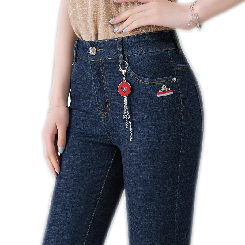 

Women Winter Slim Denim Jeans Large size Warm Jeans Pencil Pants Trousers Skinny Jeans Womans Elastic Waist Jean Femme OK121