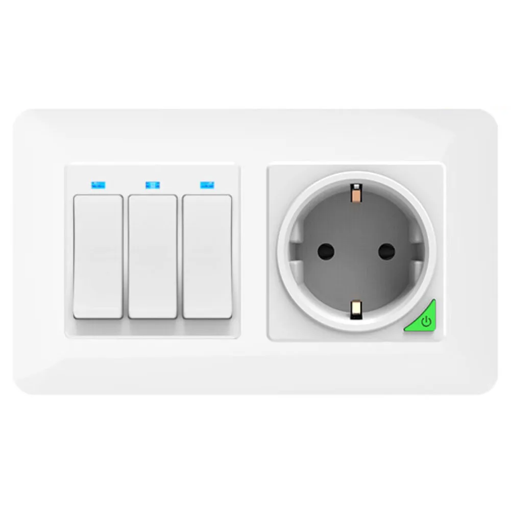 2 комплекта смарт WiFi кнопочный переключатель розетка DE EU Съемная горизонтальная умная жизнь туя работа с Alexa Google Home черный - Цвет: Option 5