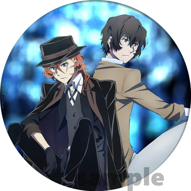 Free Shipping Anime Pin Bungo Stray Dogs Figure Cosplay Badge Backpack Icon Button Cartoon Brooch Accessories Gifts 23