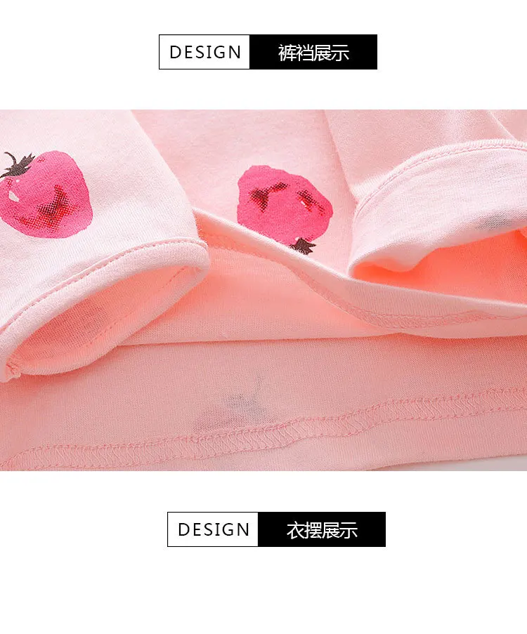 Комплект нижнего белья с клубничкой для девочек; коллекция 2019 года; сезон осень; новый стиль; детская одежда в Корейском стиле; пижама с