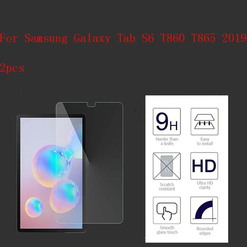 Для samsung Tab S6 10," T860/T865 Tablet 9H HD прозрачная защитная пленка для экрана из закаленного стекла 2 шт в 1 упаковке