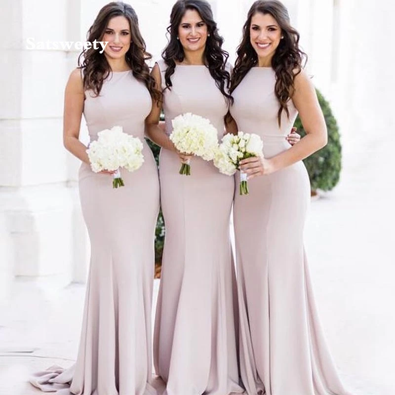 champagne satin bridesmaid dresses