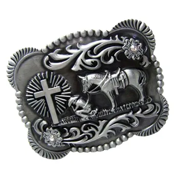 

Antique Silver Horse Rider Western Cowboy Belt Buckle Classic Vintage Buckle for Leather Belt