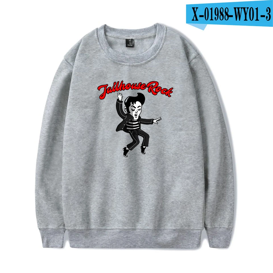Elvis Presley Толстовка-пуловер с принтом для мужчин/женщин Зимняя Модная Повседневная Популярная удобная толстовка с круглым воротником Лидер продаж - Цвет: gray