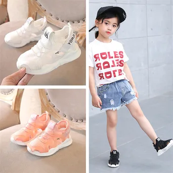 

Summer Children's Casual Shoes,Boys Semi-sandals With Hook&Loop Design,Hollow Breathable Girls Mesh Soft Sole Sports Shoes