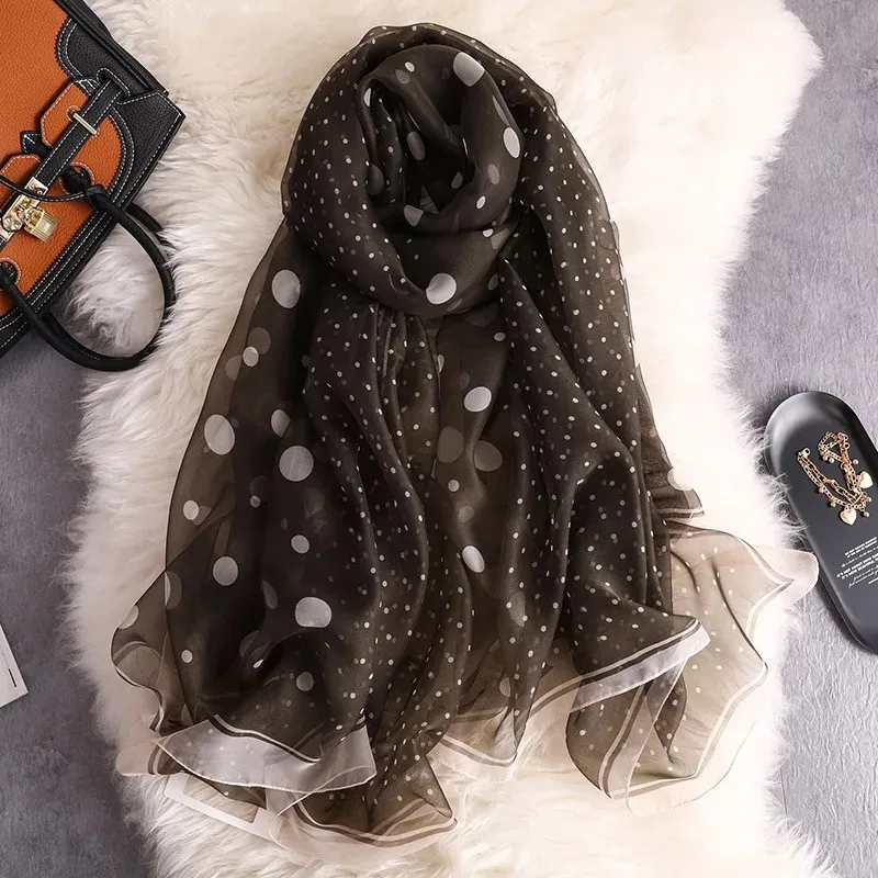 Брендовый шелковый шарф женский шифоновый кашне с цветочками Лето Foulard Femme дизайнерская пляжная Шаль Обертывание мода Шея бандана - Цвет: 11