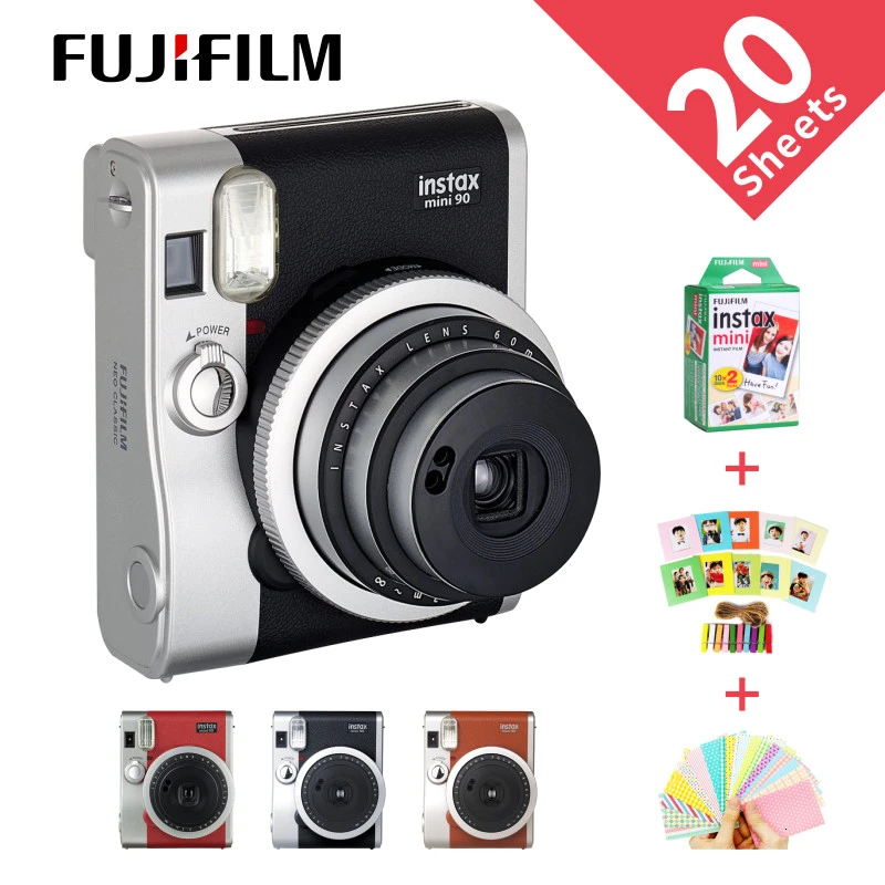 Оригинальная пленка Fujifilm Instax Mini 90, горячая Распродажа, новая мгновенная фотография, 2 цвета, черный, коричневый|Плёночные и моментальные фотокамеры|   | АлиЭкспресс