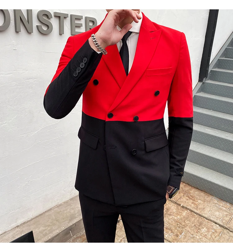 Traje Novio, мужские вечерние костюмы контрастных цветов, мужские костюмы для сцены, приталенные костюмы, брюки для выпускного, двубортный костюм, мужской костюм