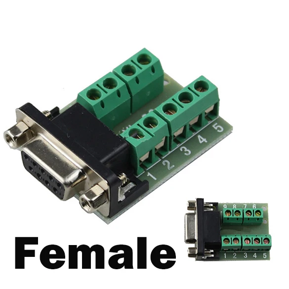 DB9 Мужской Женский адаптер сигналы терминал модуль RS232 последовательный к терминалу DB9 разъем - Цвет: Female