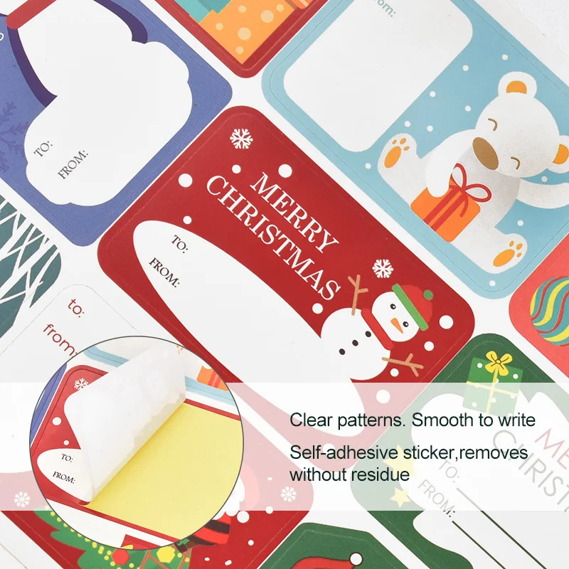 Merry Christmas Gift Name Tags Present Seal Label Stickers 108Pcs/12Sheets Christmas Gift Package Decoration DIY XMAS Stickers decorative stickers,self adhesive stickers,stationery stickers,paper stickers,adhesive stickers,decorative labels stickers,handbook stickers,packaging stickers,gift box stickers,diy scrapbooking accessories