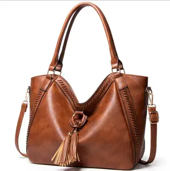 

WITFOX Genuine soft leather handbags for women sheep skin rivet punk street wear Diamond lattice ladies totes