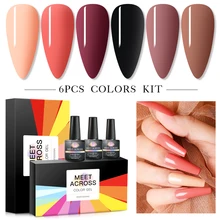 MEET ACROSS 6 шт набор гель-лаков для ногтей 8 мл замочить от Гель-лак для маникюра наборы длительный дизайн ногтей УФ-гель для ногтей