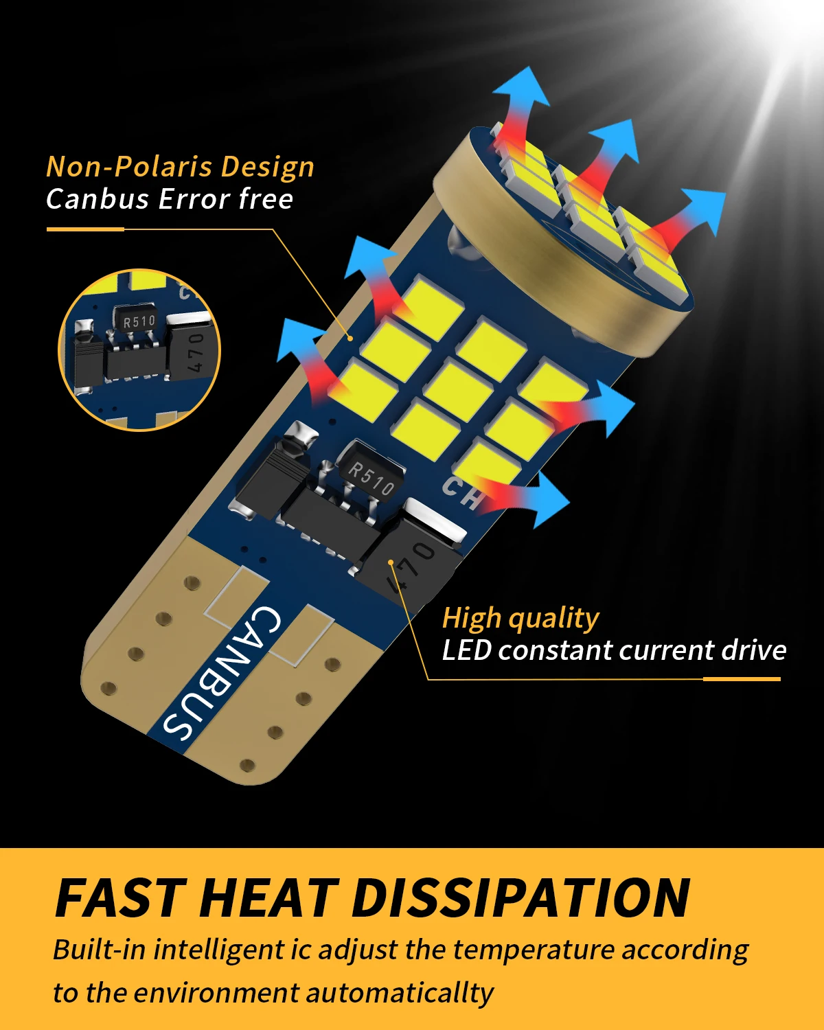 Oprah-ڵ LED ׸  T10 W5W Canbus , 2016SMD, ڵ    Ŭ , 12V ̿,  , 10 