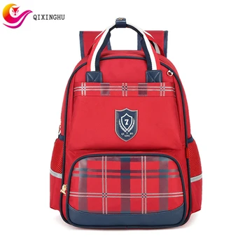 

QIXINGHU Brand Student School Bag Boy Girl Bookbag Grades 1-6 British Style Backpack Kid Students Bag High Capacity Schoolbag