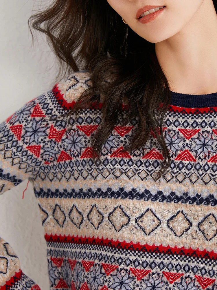 Fair Isle 100% Wool Relaxed Pullover Classic