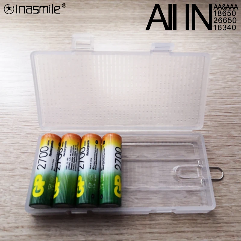 ALL IN Battery Case for 18650 26650 16340 Battery Holder Storage Box for 2 4 8 AA AAA