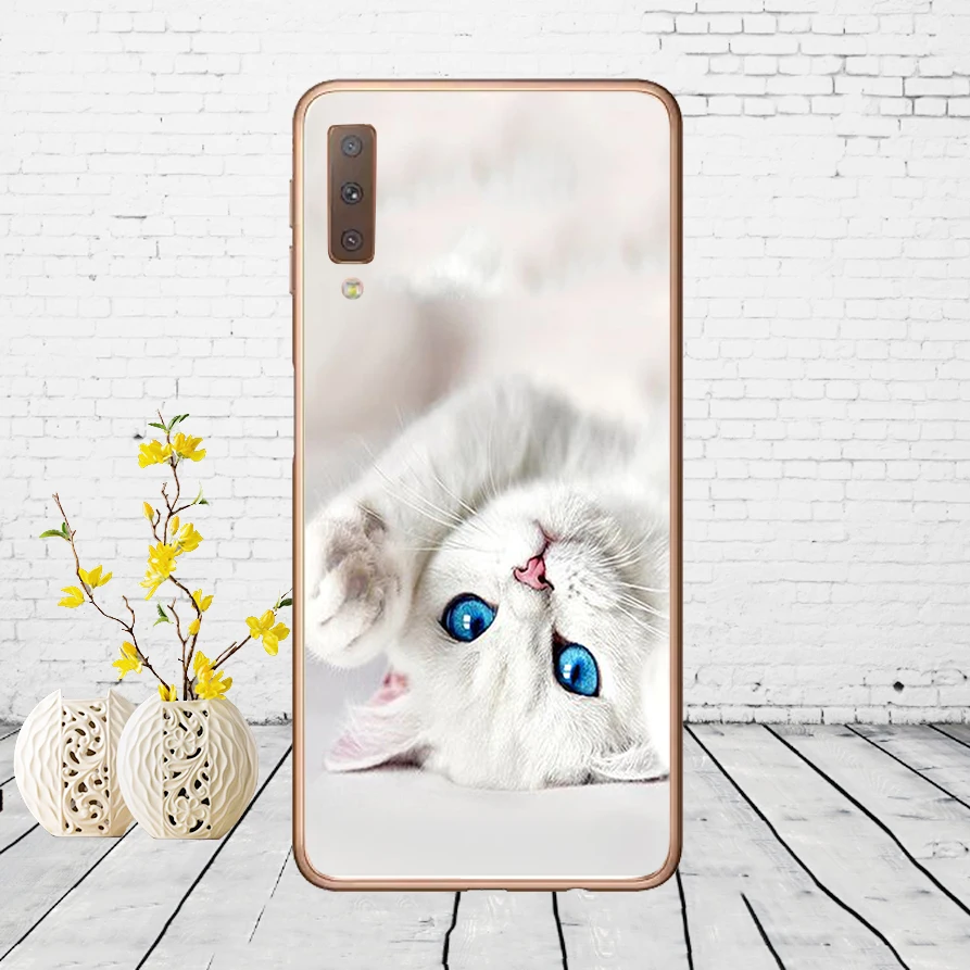 Чехол для samsung Galaxy A7 силиконовый чехол для телефона с принтом чехол-накладка на заднюю крышку для samsung A7 A750 A750F 6,0 дюймов