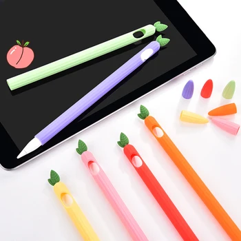 

For Apple Pencil 2nd Cartoon Cute Silicone Protective Pouch Cap Holder Nib Cover Protective Case Skin New