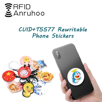 Rfid 재기록 가능 스마트 스티커 큐드 복사기 클론 배지, T5577 복제기 복사 토큰, 125kHz, 13.56mhz, 이중 주파수 칩 키, 1 개
