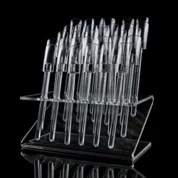 Clear Acrylic Nail Art Display Stand with 32 Tips for Practice and Color Swatches (32tips)