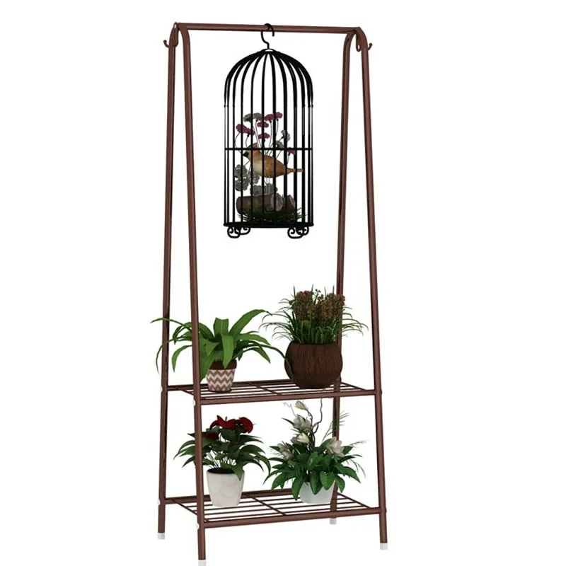

Flower stand balcony wrought iron flower pot shelf living room standing hanging flower rack hanging multi-function rack