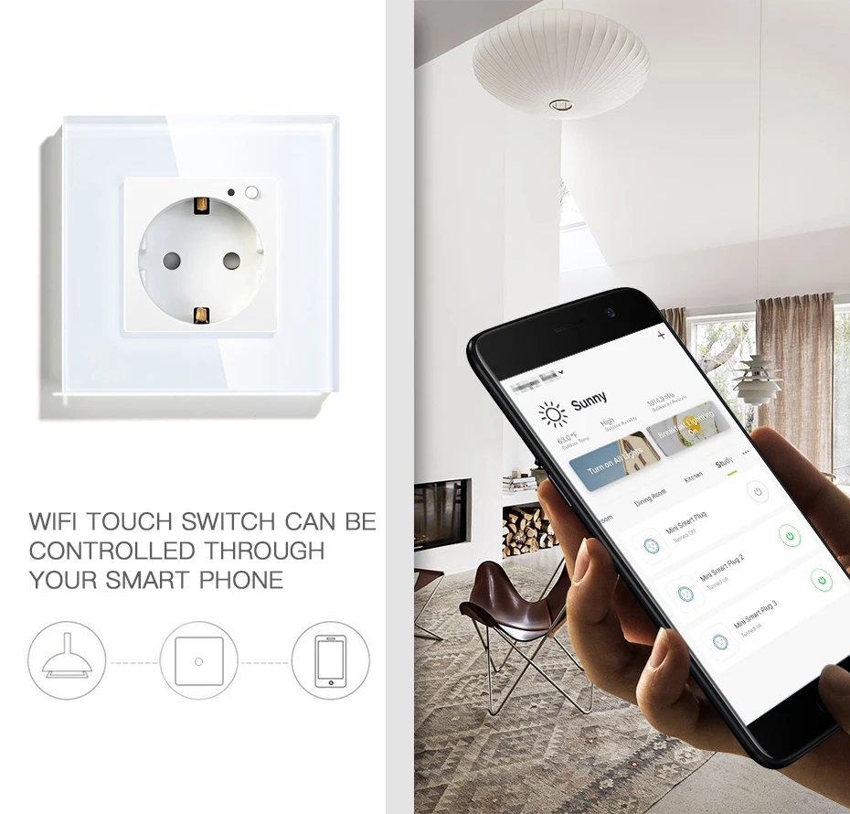 ue 86*86mm inteligente tomada monitor energia wifi google alexa app controle